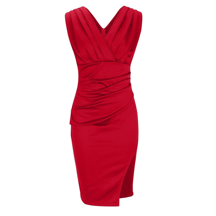 Fresia – Elegant Tight-Fitted V-Neckline Dress