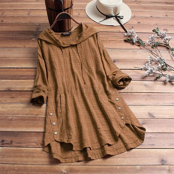 Eliana Linen Tunic Hoodie