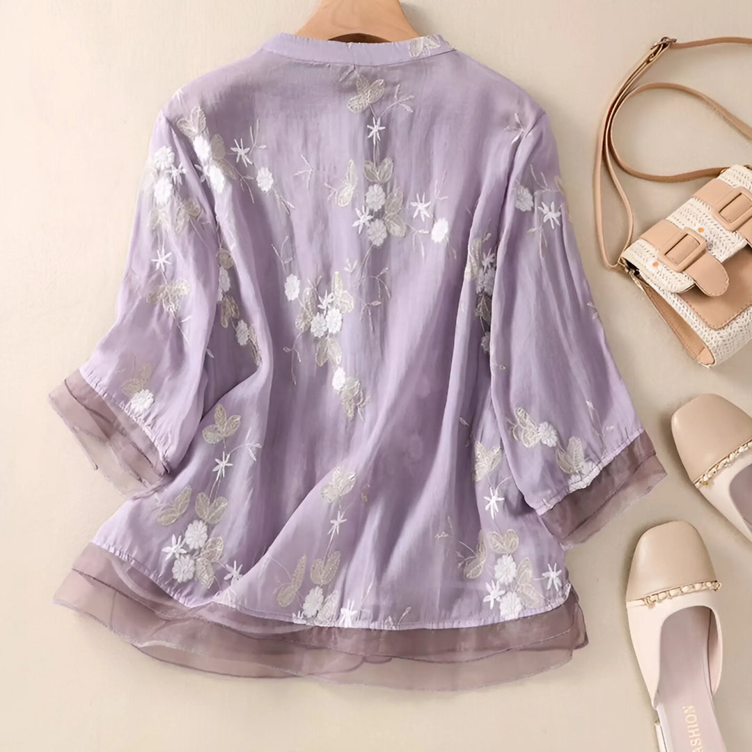 Marie - Floral Button Blouse