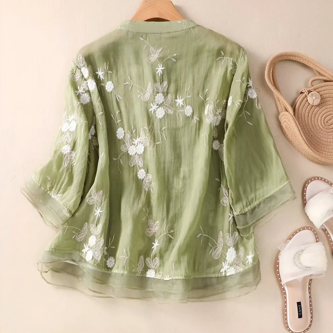 Marie - Floral Button Blouse