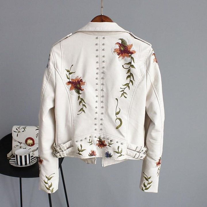 Rosa - Floral Leather Jacket