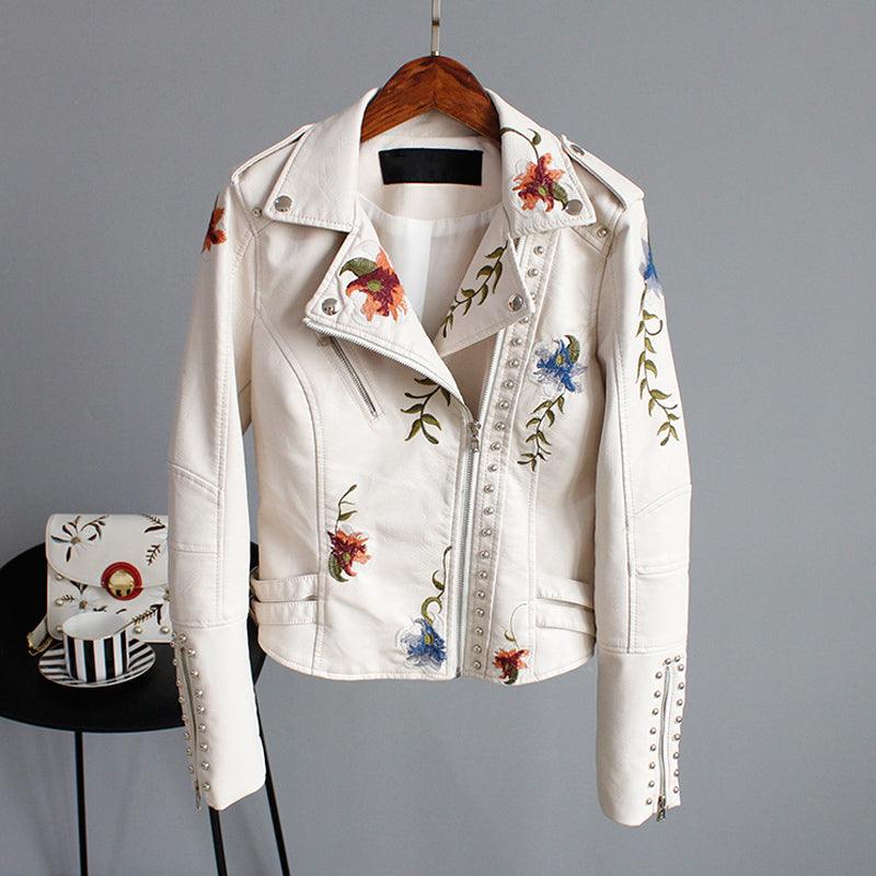 Rosa - Floral Leather Jacket