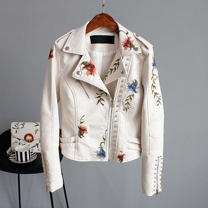Rosa - Floral Leather Jacket