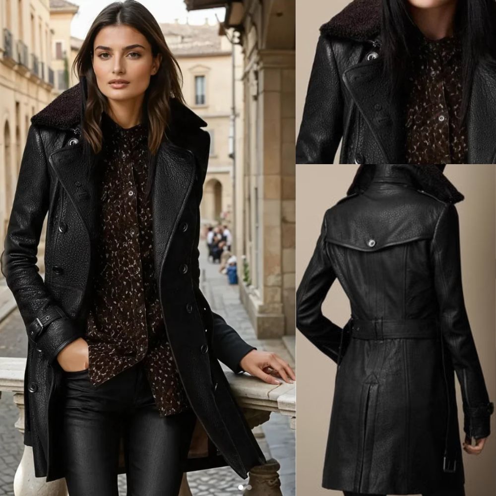 Celeste - Luxury vegan leather trench coat