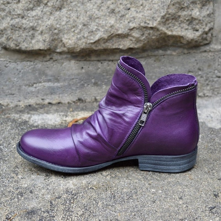 Violet | Stylish Zipper Ankle Boots